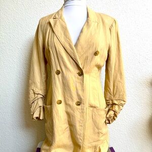 Astr Double-Breasted Blazer in Yellow
